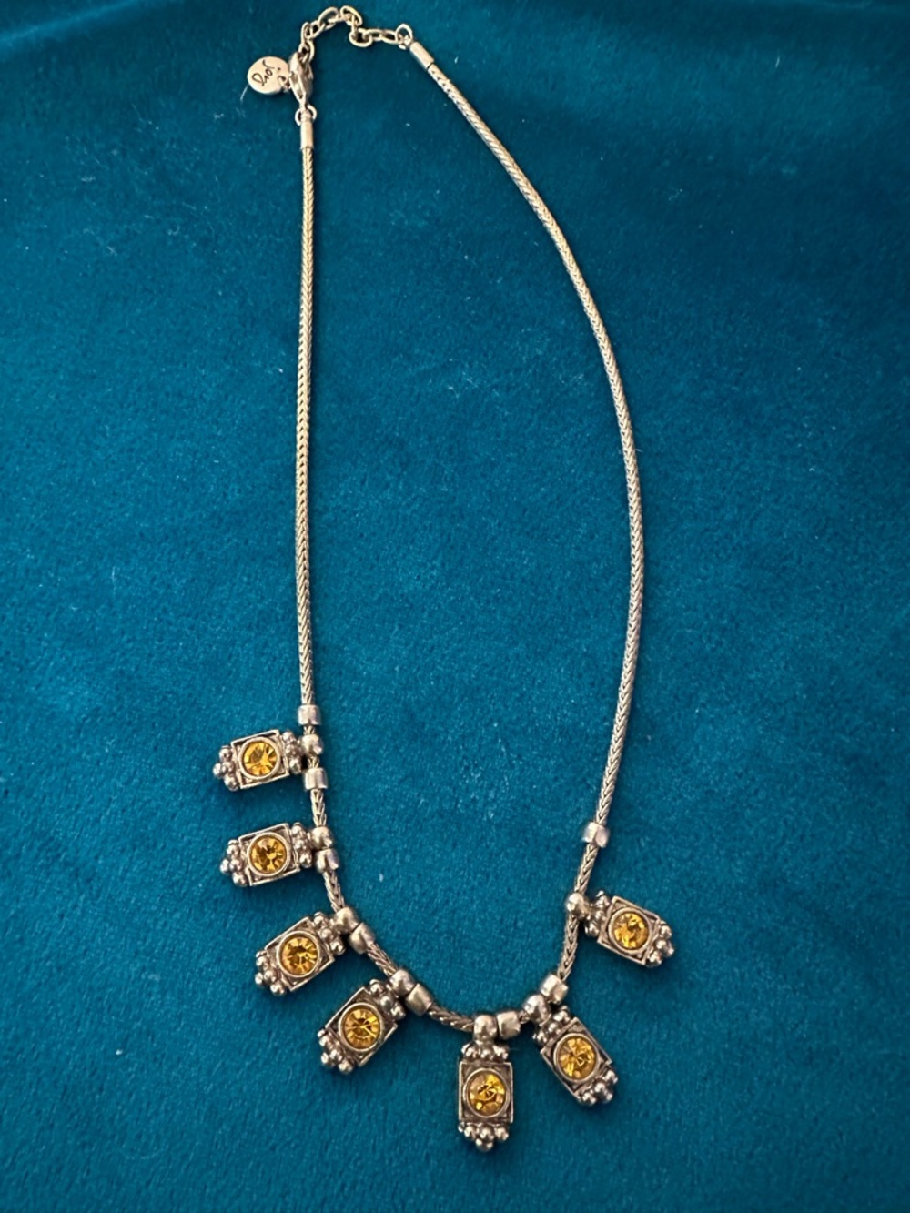 Unique Vintage Joy brand choker style necklace with topaz gems.